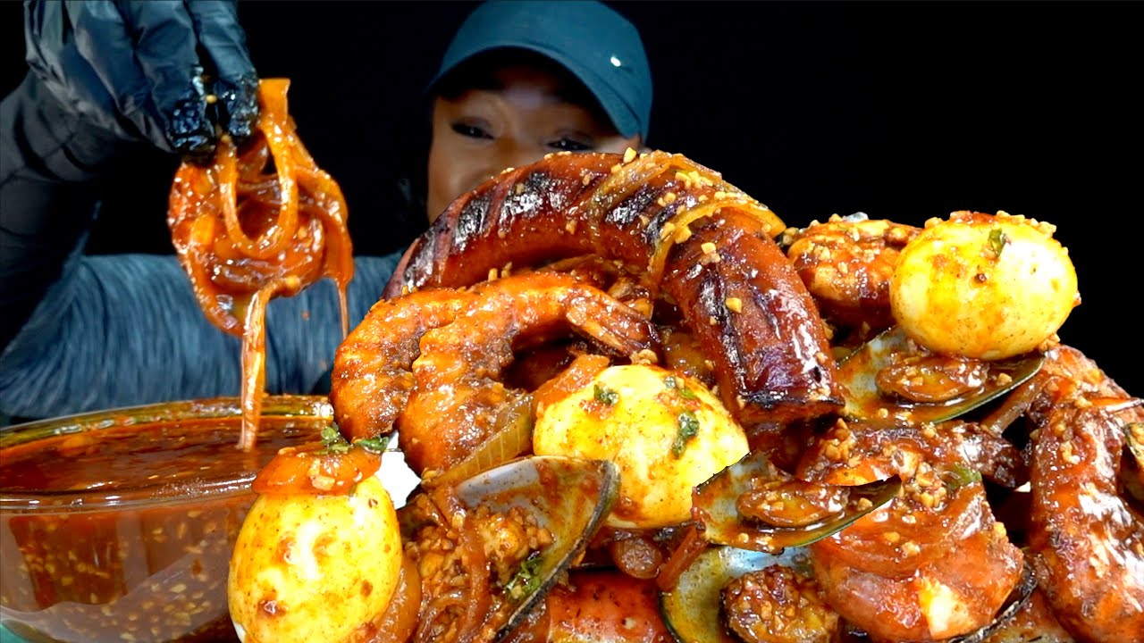 CAJUN SPICY SEAFOOD BOIL MUKBANG | DESHELLED | SEAFOOD BOIL MUKBANG | Seafood  | Mukbang