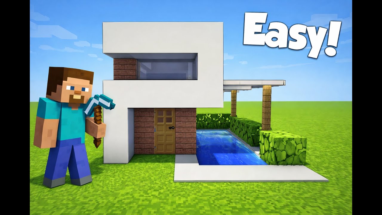 Easy Minecraft House Tutorial 🧱 | Simple & Modern Starter Home IN HINDHI