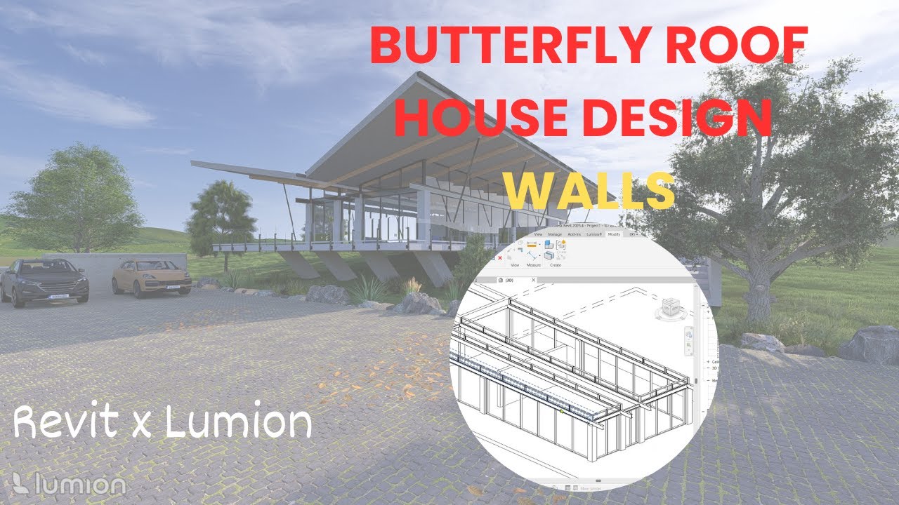 Revit House Tutorial (Part 2) | Creating Concrete Walls + Glass Curtain Walls