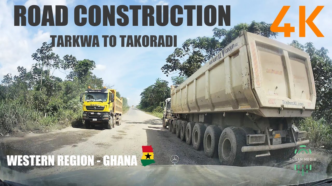 Tarkwa To Takoradi Road Construction Project Western Region Ghana 4K