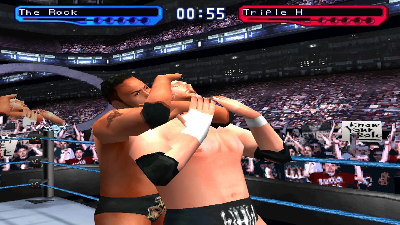 The Rock VS Triple-H WWF WWF SmackDown! 2: Know Your Role Gameplay Walkthrough (PS1)