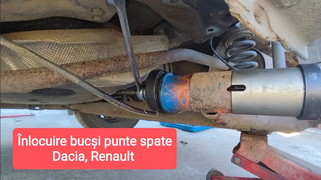 Înlocuire bucși punte spate Dacia/Renault/  rear axle arm bush replacement