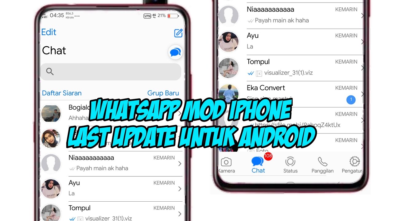 APLIKASI WHATSAPP MOD VERSI TERBARU 2020 LAST UPDATE TEMA IPHONE UNTUK ANDROID