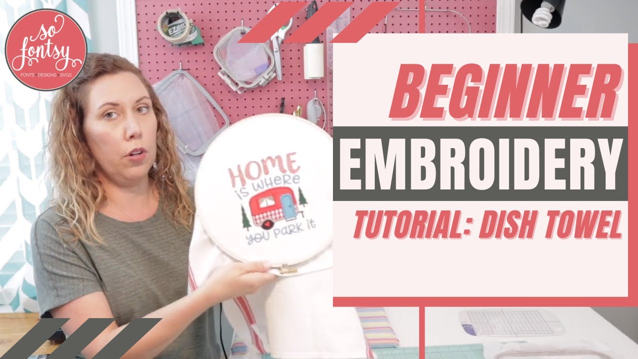 How to Embroider and Appliqué a Dish Towel: Step by Step Beginner Tutorial