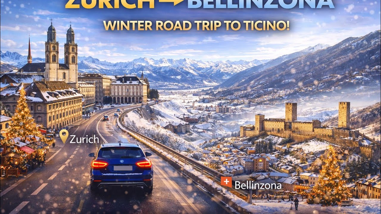 🇨🇭🚗❄️🎄Christmas Tour🎄 Through the Alps to Bellinzona’s Medieval Castle looking for a Sunny Day ☀️🏰