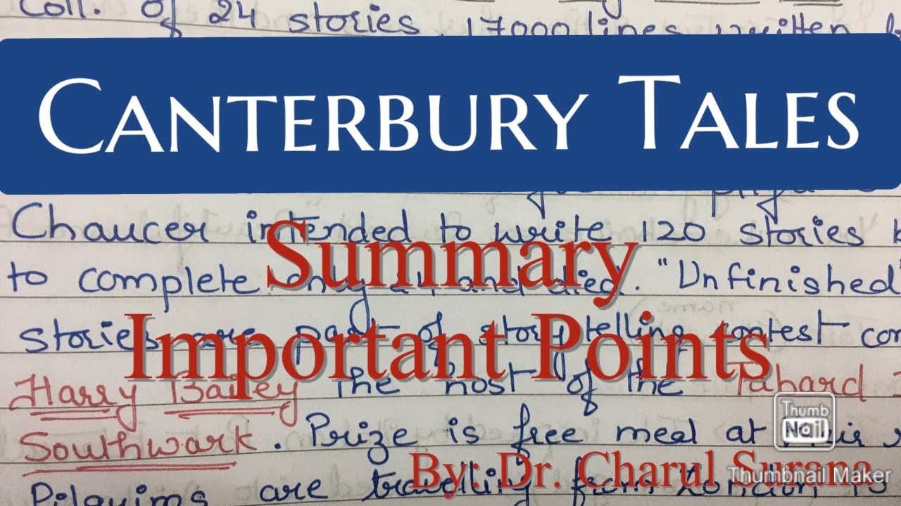Canterbury Tales | Summary in Hindi | Important Points | Net/Set Exams