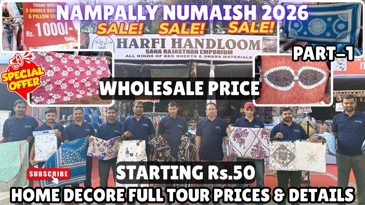 ₹50 WHOLESALE PRICE HOME DECOR 😳 | Nampally Exhibition 2026 | Full Stall Tour #numaish #exhibition