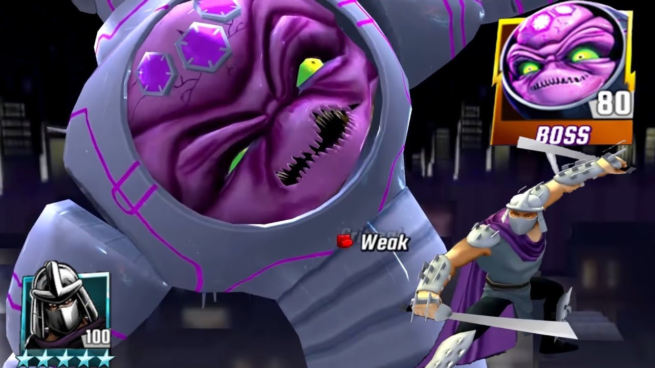 Teenage Mutant Ninja Turtles Legends Gameplay - Classic Shredder VS Kraang Prime (Hard Mode, 7-12)