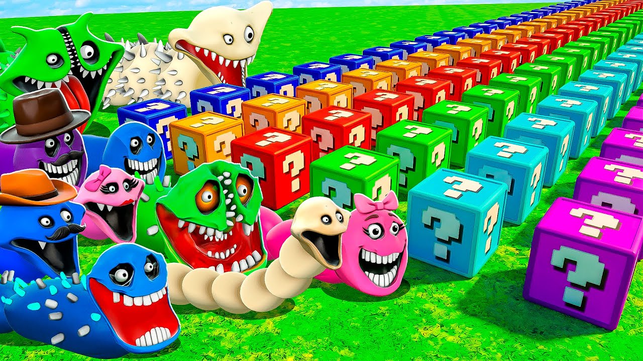 БИТВА ЛАКИ БЛОКОВ С ГОЛОДНЫМИ ЧЕРВЯМИ и ЗМЕЯМИ В ГАРРИС МОД! HUNGRY WORMS HUNGRY SNAKES Garry`s Mod