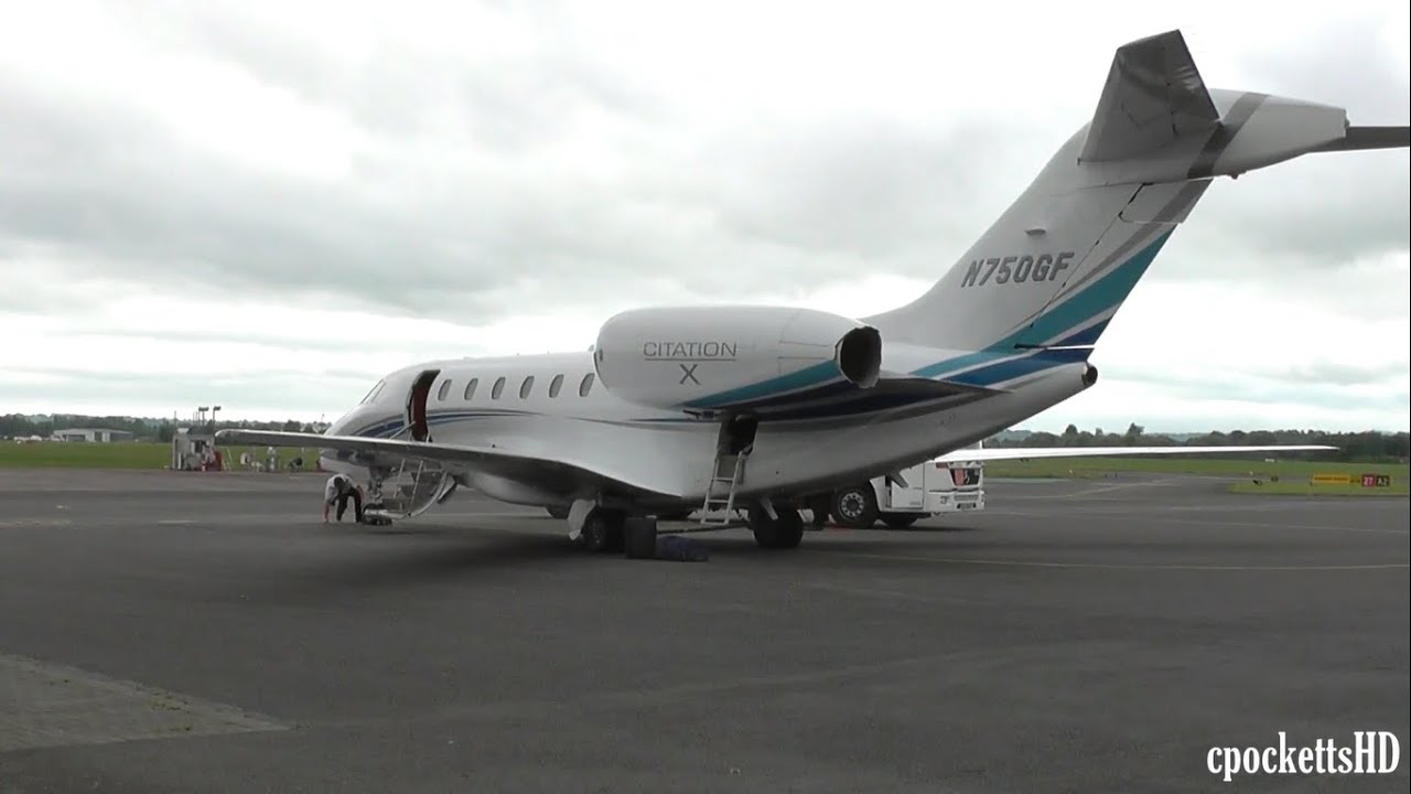 Cessna Citation X C750 N750GF - Powerful Take off - Gloucestershire Airport