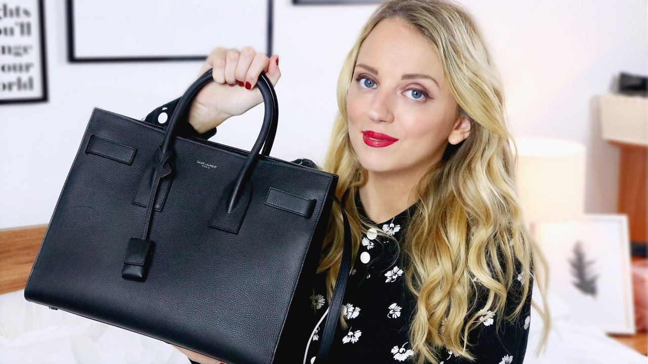 SAINT LAURENT SAC DE JOUR HANDBAG & JANE BOW SANDALS REVIEW | PAULA HOLMES