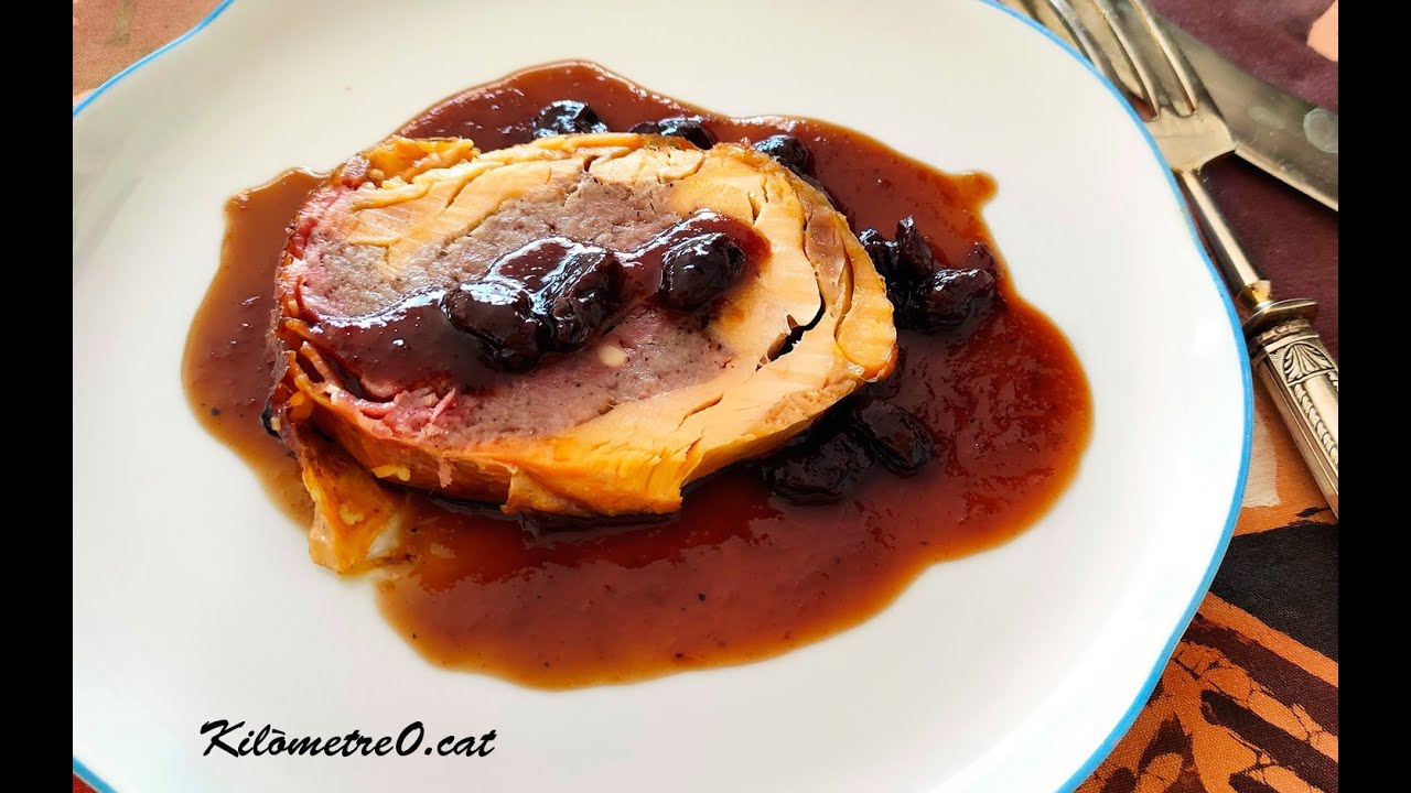 Pollastre farcit amb salsa de Pedro Ximenez / receptes de cuina