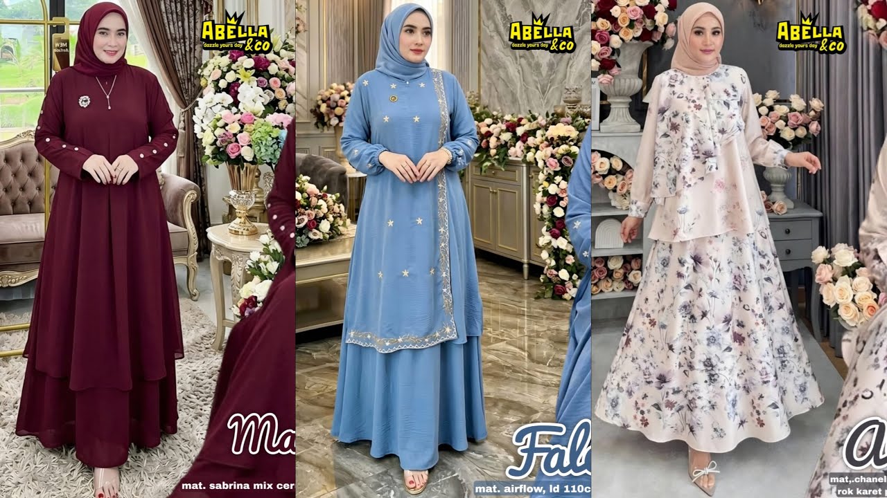 30+ BUSANA MUSLIM GAMIS UNTUK LEBARAN TERBARU 2026 / Part 9