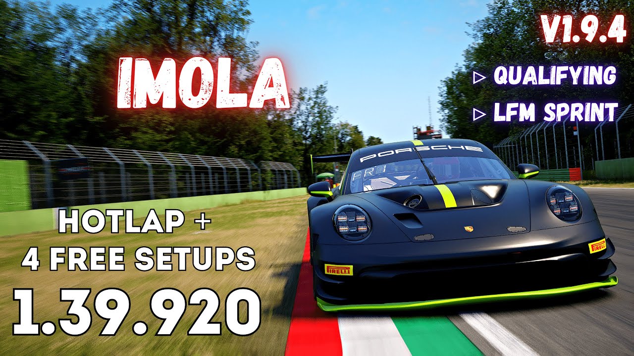 PORSCHE 992 GT3 R | IMOLA 1.39.9 | HOTLAP + FREE SETUP | ACC v1.9