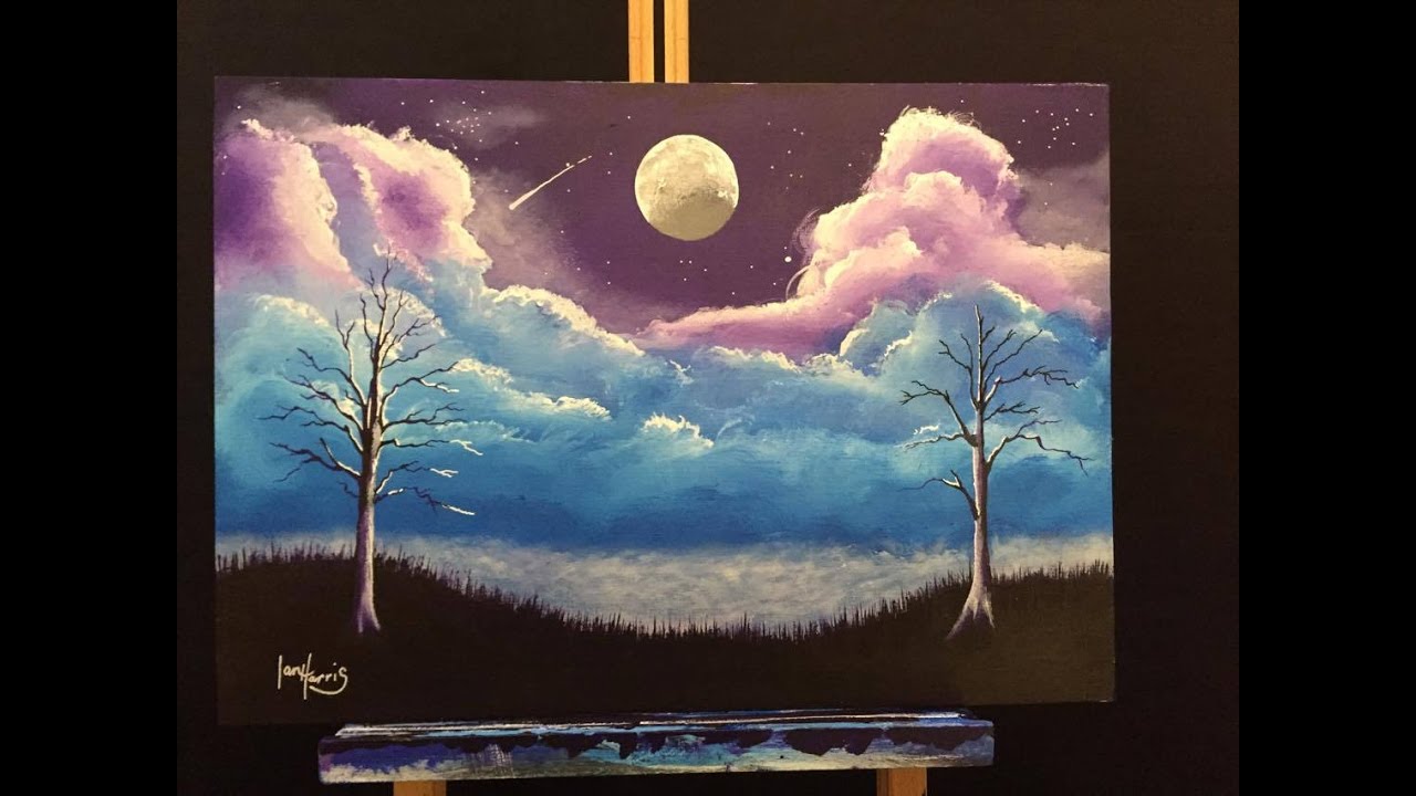 #46. easy beginners acrylic high moon