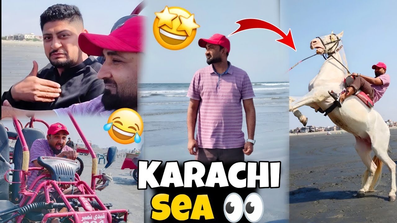 !! P3 !! Karachi sea ammzing 😂😂!! Water 🌊🥽🌊 this visit 🙏🙏 bik speed !! Funny of joke 🤣🤣🤣🤣 !! 