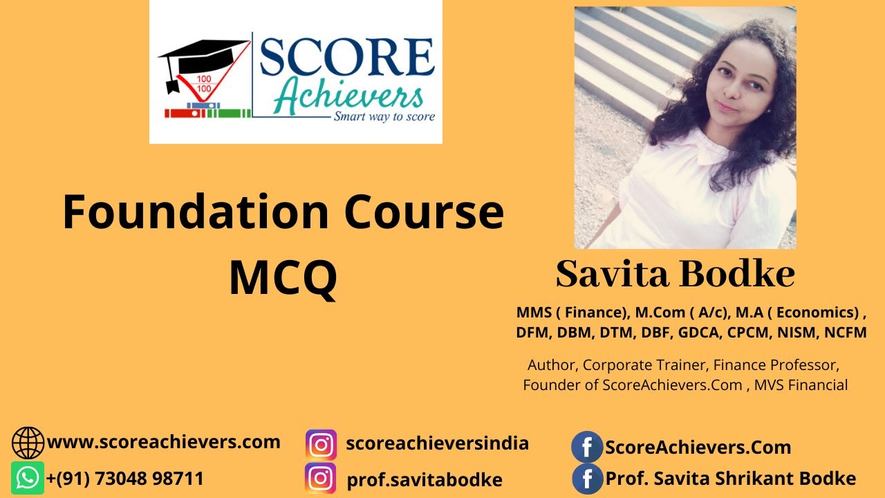 Foundation Course MCQ || sem 4 || SYBMS || SYBAF || SYBFM || SYBBI || SYBIM