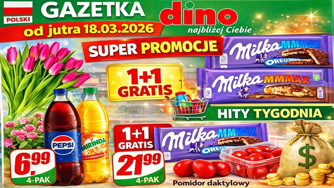 Gazetka Dino od 18 marca 2026 🔥 Nowe promocje, wielkie obniżki i hity tygodnia!