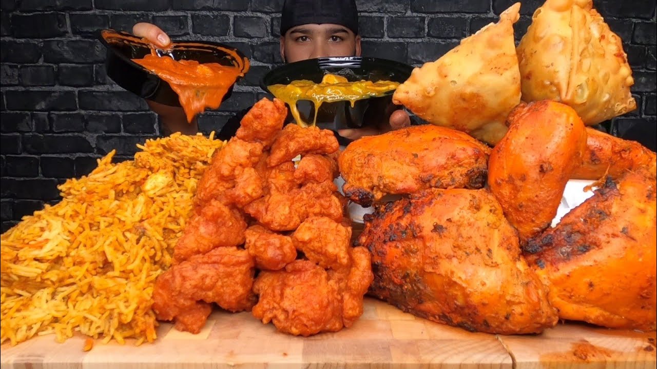 TANDOORI CHICKEN, BIRYANI, COCONUT CHICKEN CURRY, BUTTER CHICKEN, FISH PAKORA, SAMOSAS MUKBANG