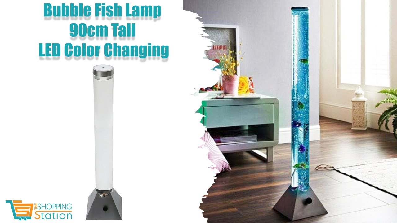 Bubble Fish Lamp | 90cm Tall | LED Color Changing | Sensory Bubble Tube