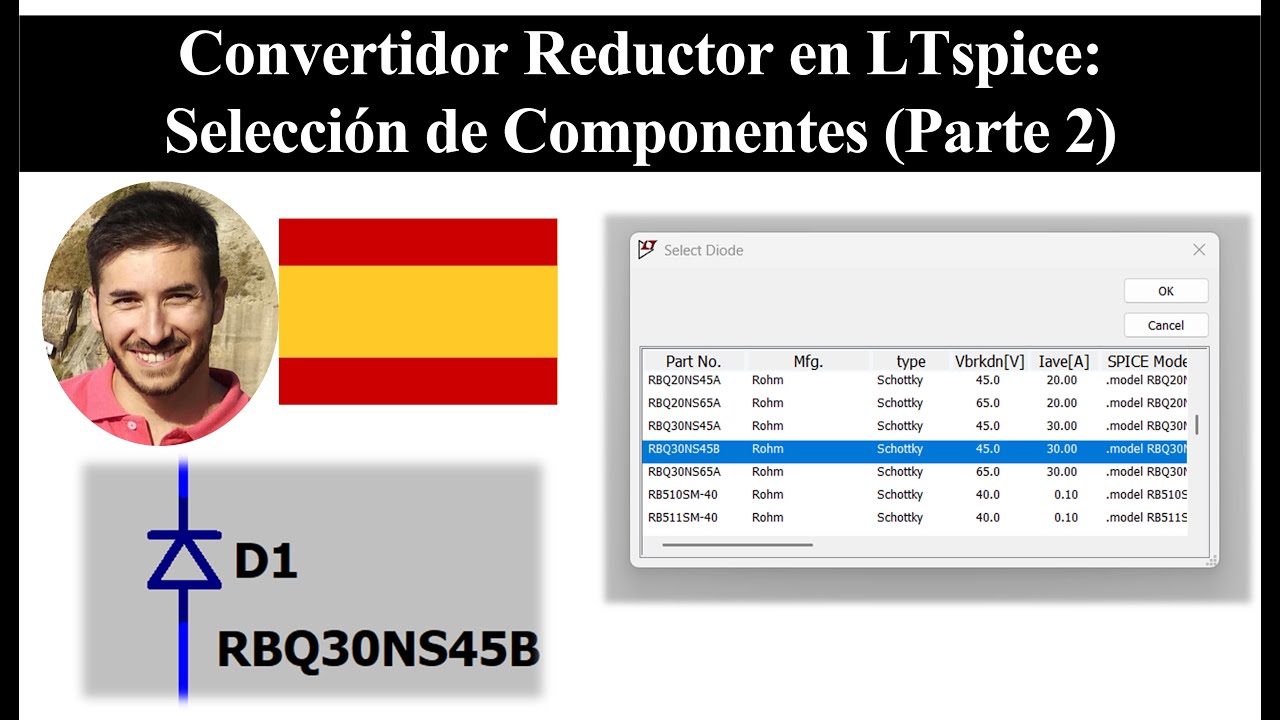 Convertidor Reductor en LTspice - Diseño Inicial (Parte 2) : Selección del Diodo