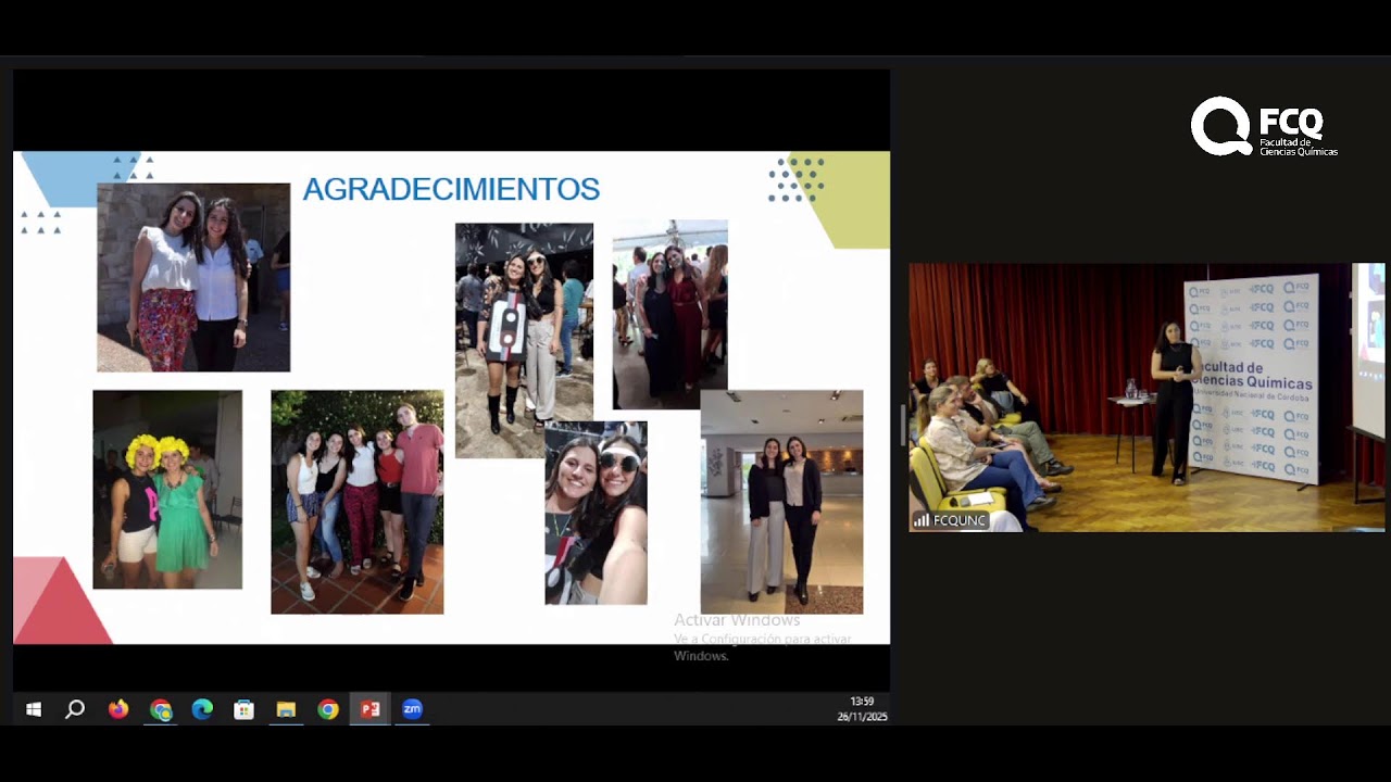 Defensa de tesis del Doctorado en Ciencias Químicas de la Lic. en Qca. María Alexia EL AIN