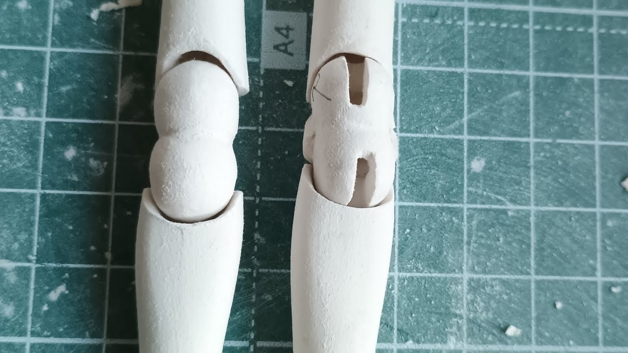 Creating joints for a BJD from air-dry clay, or how to connect two dried parts #bjd #paperclay #art 