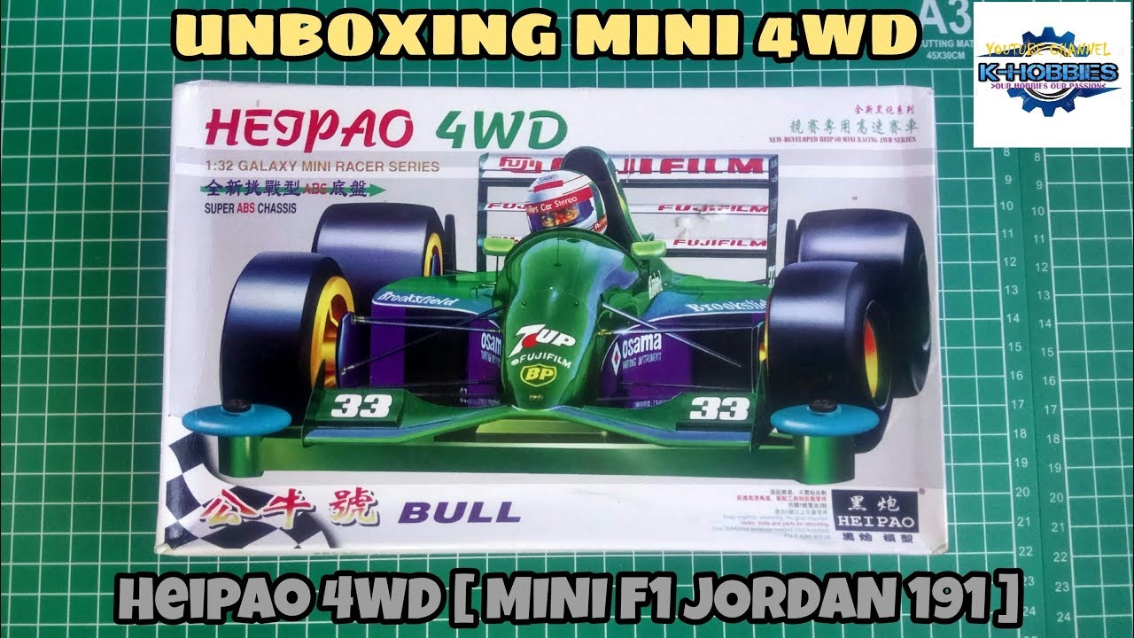 Unboxing Mini 4WD Heipao 4WD (MINI F1 JORDAN 191) [ミニ四駆]