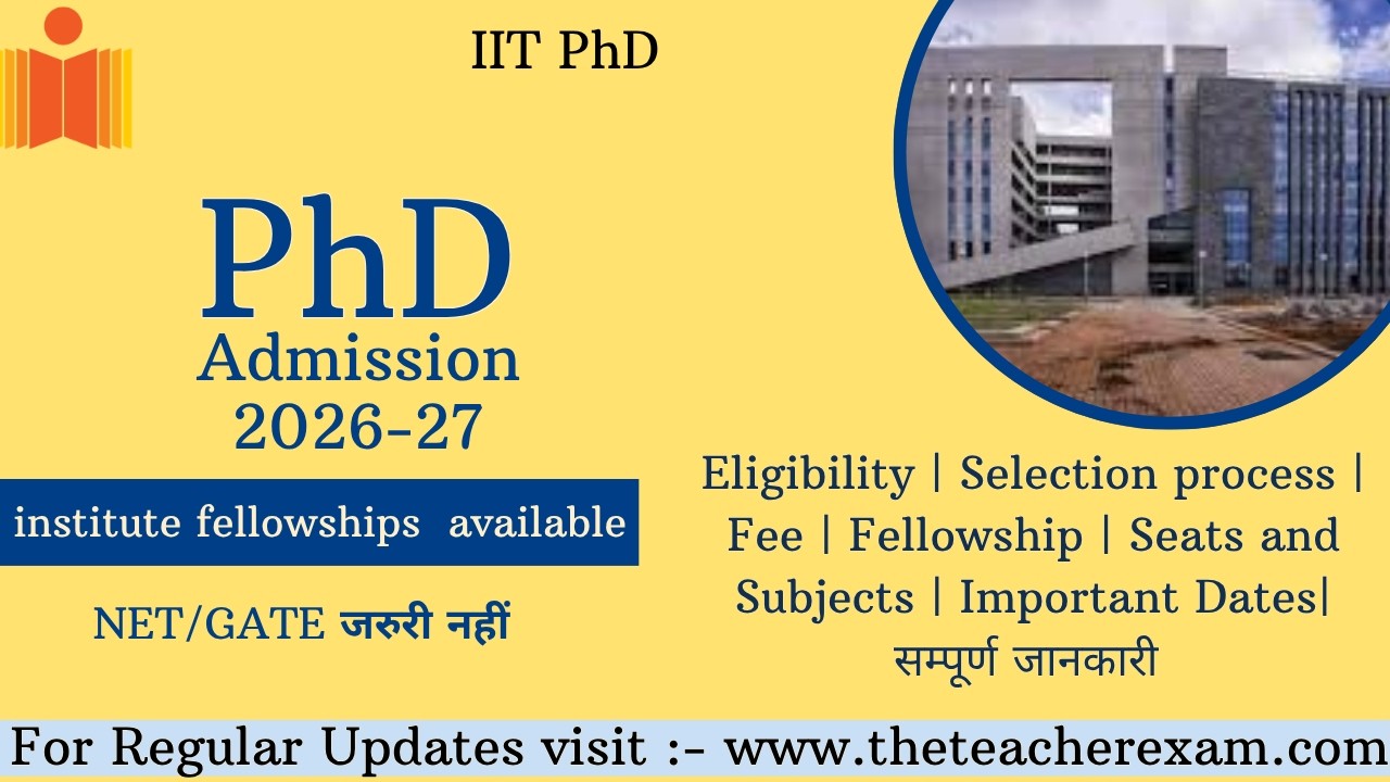 IIT Hyderabad phd admission 2026-27  | Eligibility, Fee, Last date, Fellowship | Complete Details