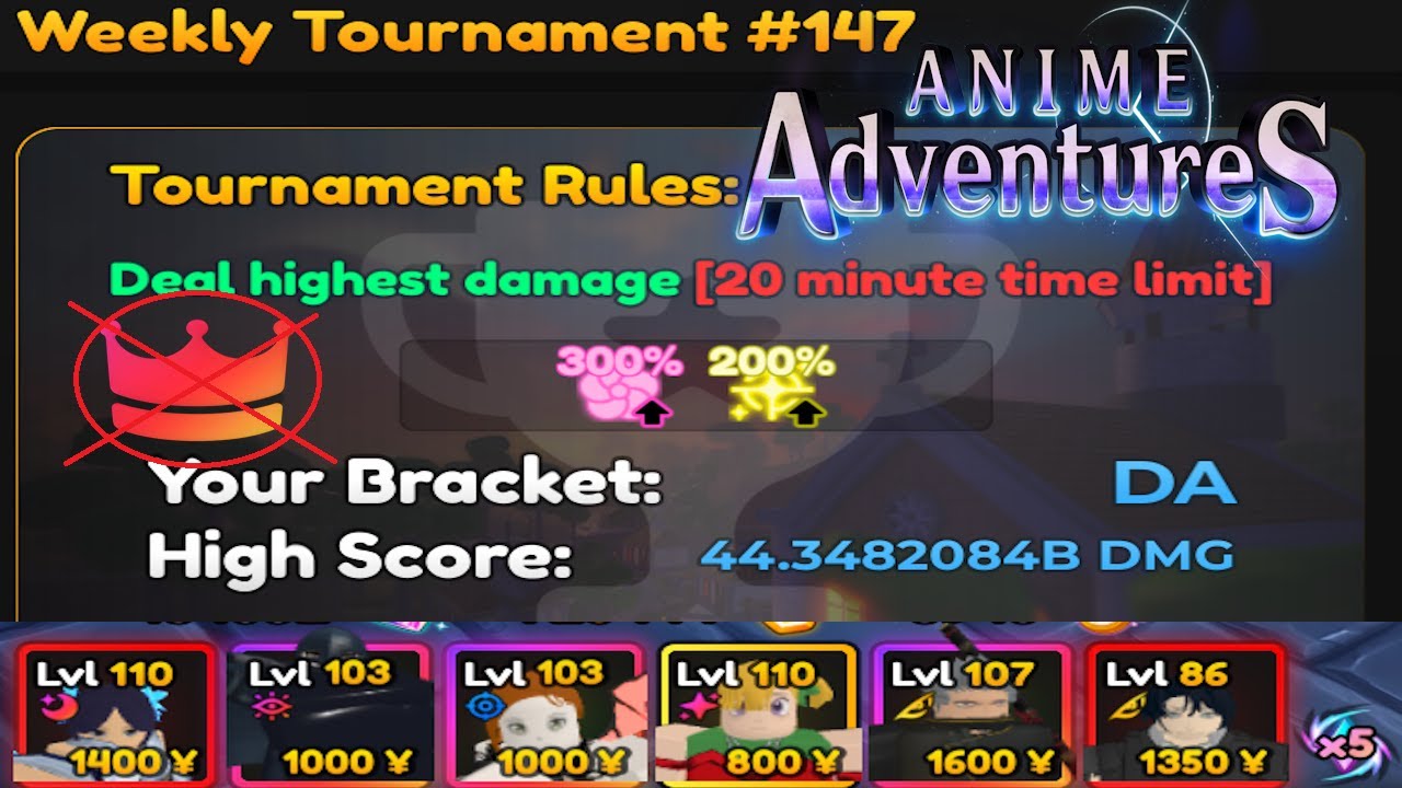 44B+ DMG TOURNAMENT #147 - Anime Adventures