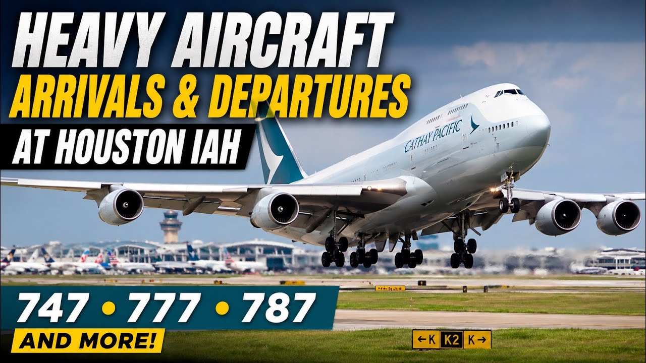 Hot & Heavy! Plane Spotting Action at Houston IAH- Sunday Afternoon 6/28/15