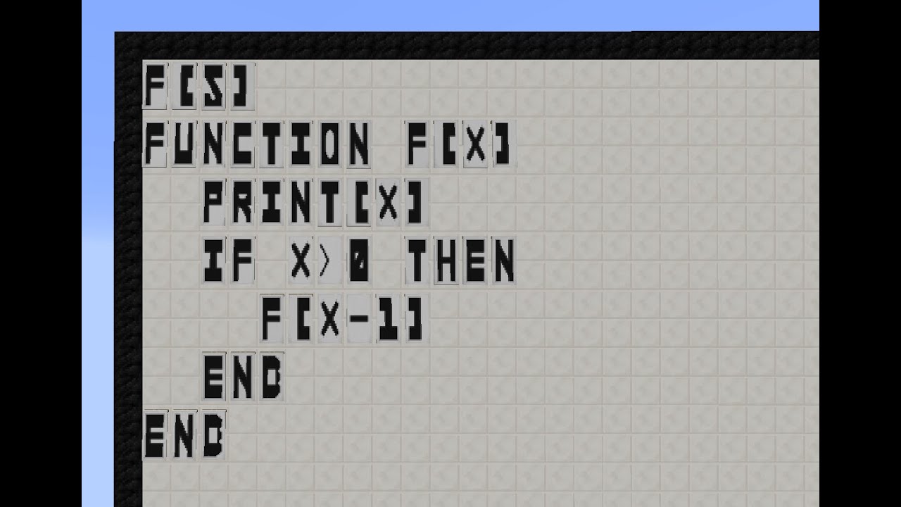 Язык программирования BASIC в Minecraft 1.8