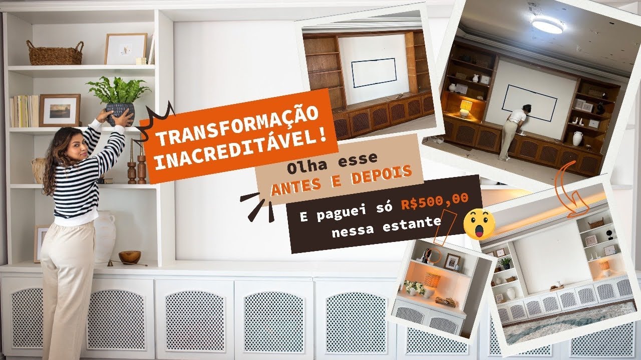 DO LIXO AO LUXO -OLHA O QHE EU FIZ COM ESSA ESTANTE VELHA 😱 dicas de restaura&ccedil;&atilde;o, compras e economia