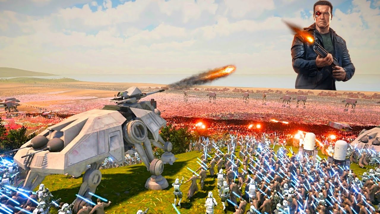 T-800 Terminators vs 5,000,000 STAR WARS ARMY - Ultimate Epic Battle Simulator 2