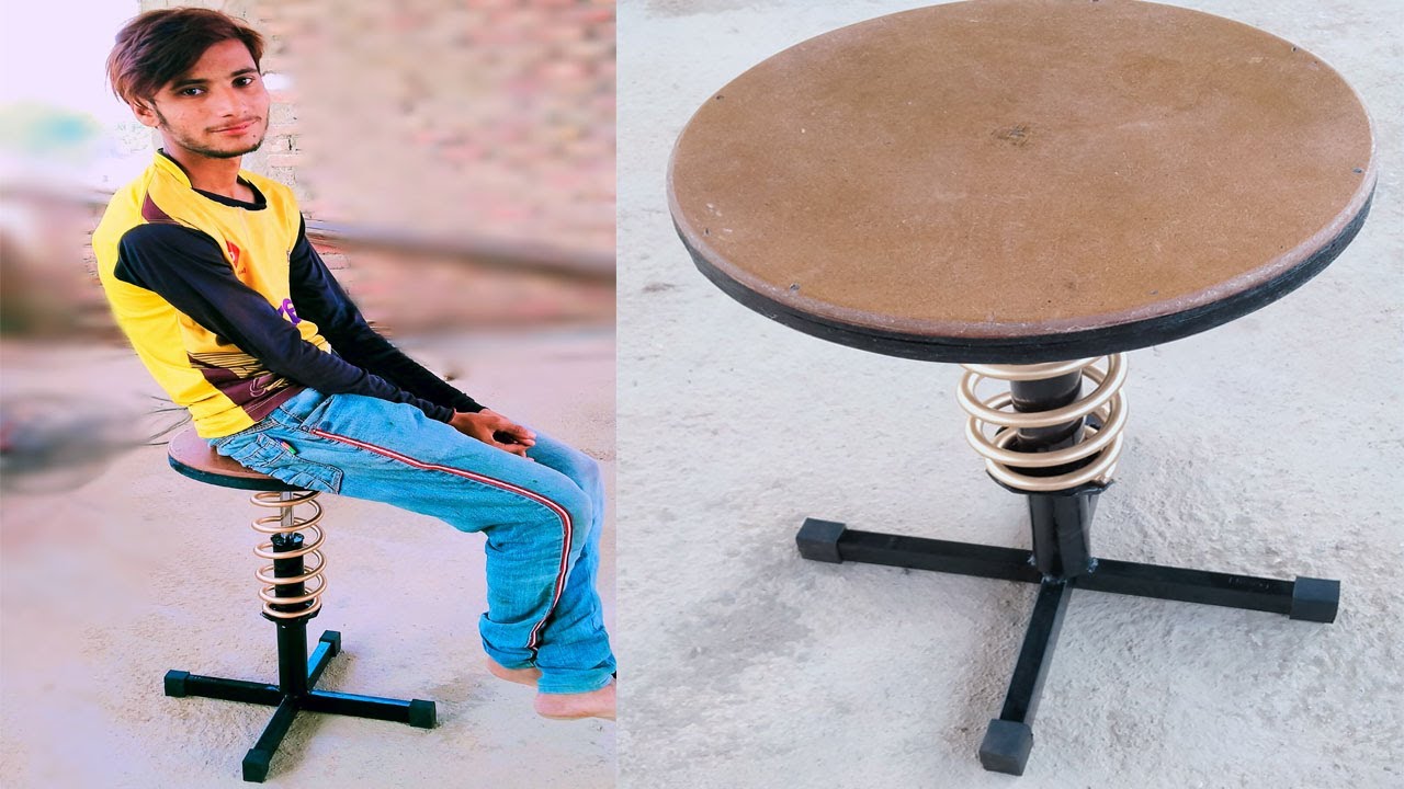 DIY Modern Shock absorber stools | metal chair making | diy metal chair ladder 2021