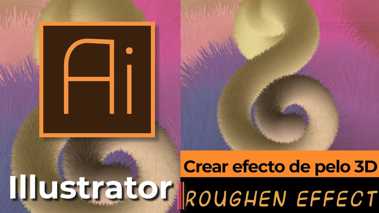 Crear efecto de pelo 3D en Adobe Illustrator CC - Fur Effect in Illustrator CC
