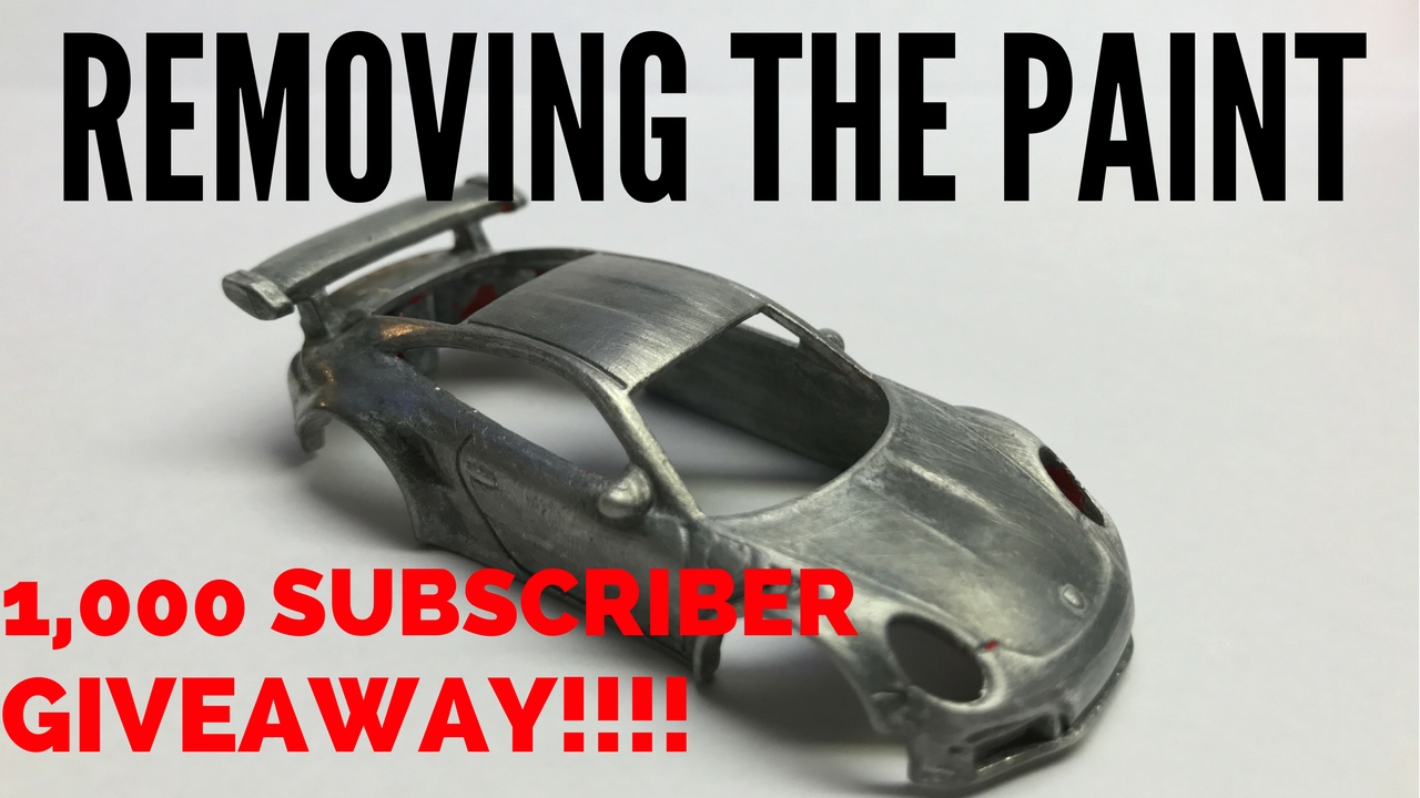 How to Customize Hotwheels Part 4: Removing the Paint + 1,000 SUBSCRIBER GIVEAWAY!!!