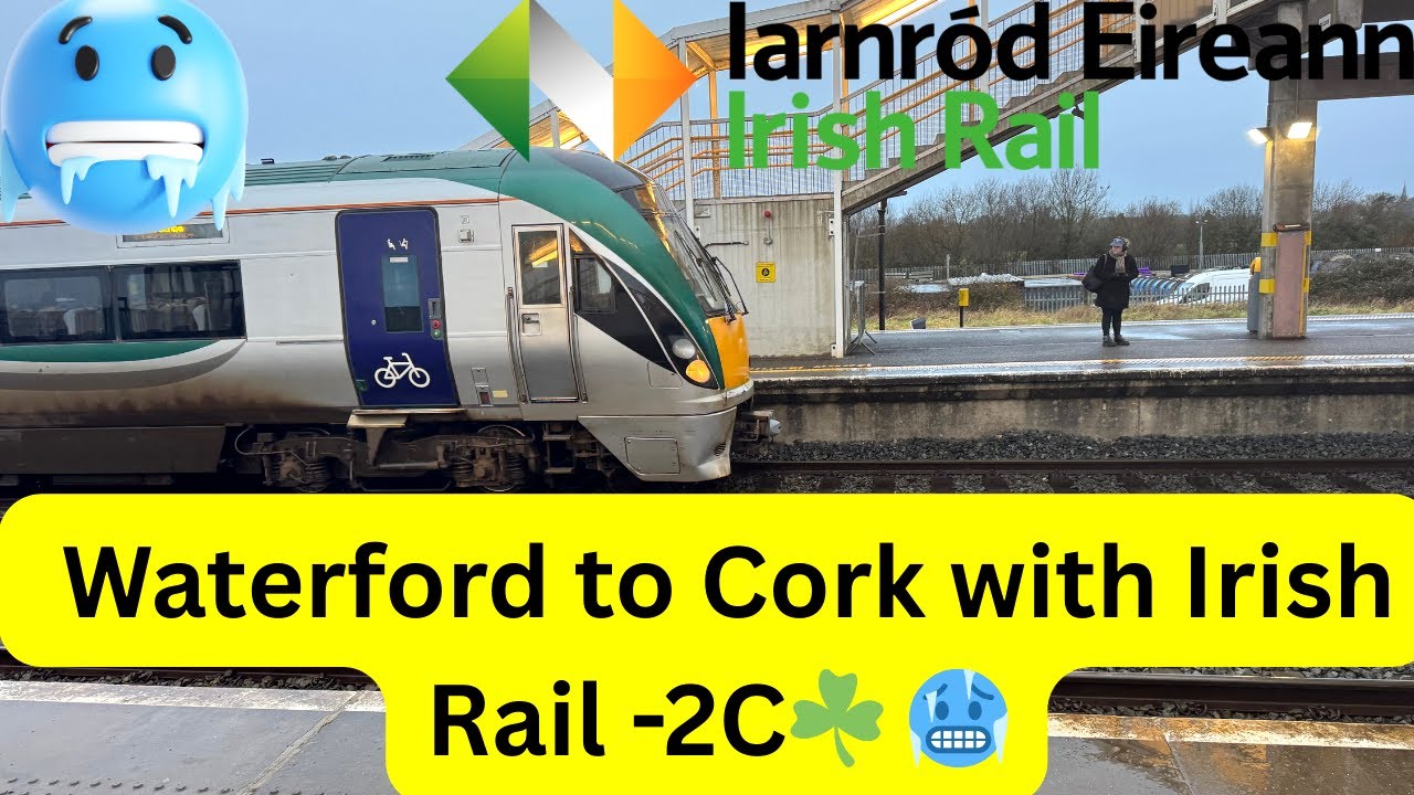 Мороз на ирландской железной дороге Уотерфорд — Корк? 🥶-🇮🇪 - 4K