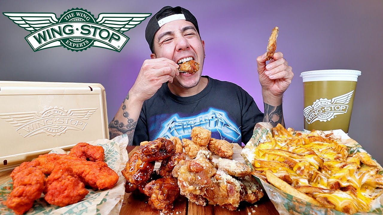 EATING Heavenly Voodoo Fries + Spicy Korean Q Wings + Garlic Parmesan | Wingstop Mukbang