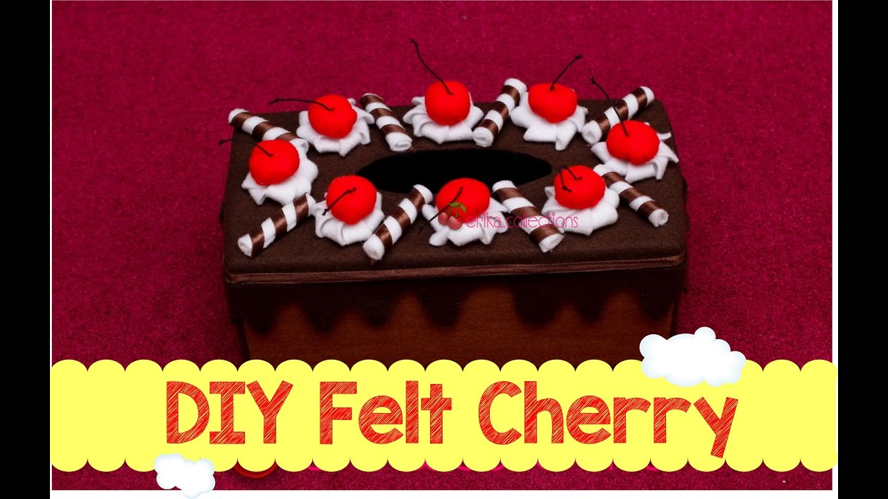 Easy DIY Felt Cherry Tutorial - cara membuat buah ceri dari flanel