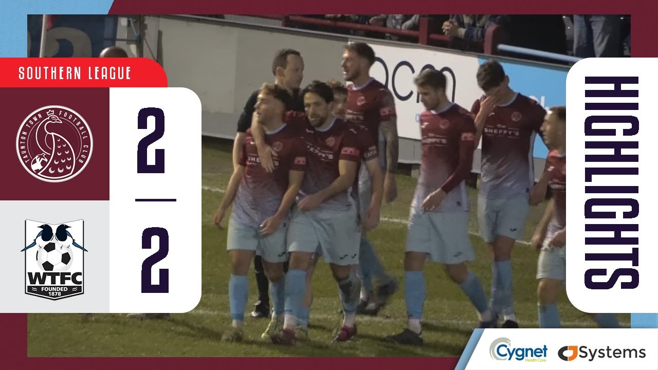 Taunton Town F.C. 2 - 2 Wimborne Town F.C. | Match Highlights | Southern League Premier South