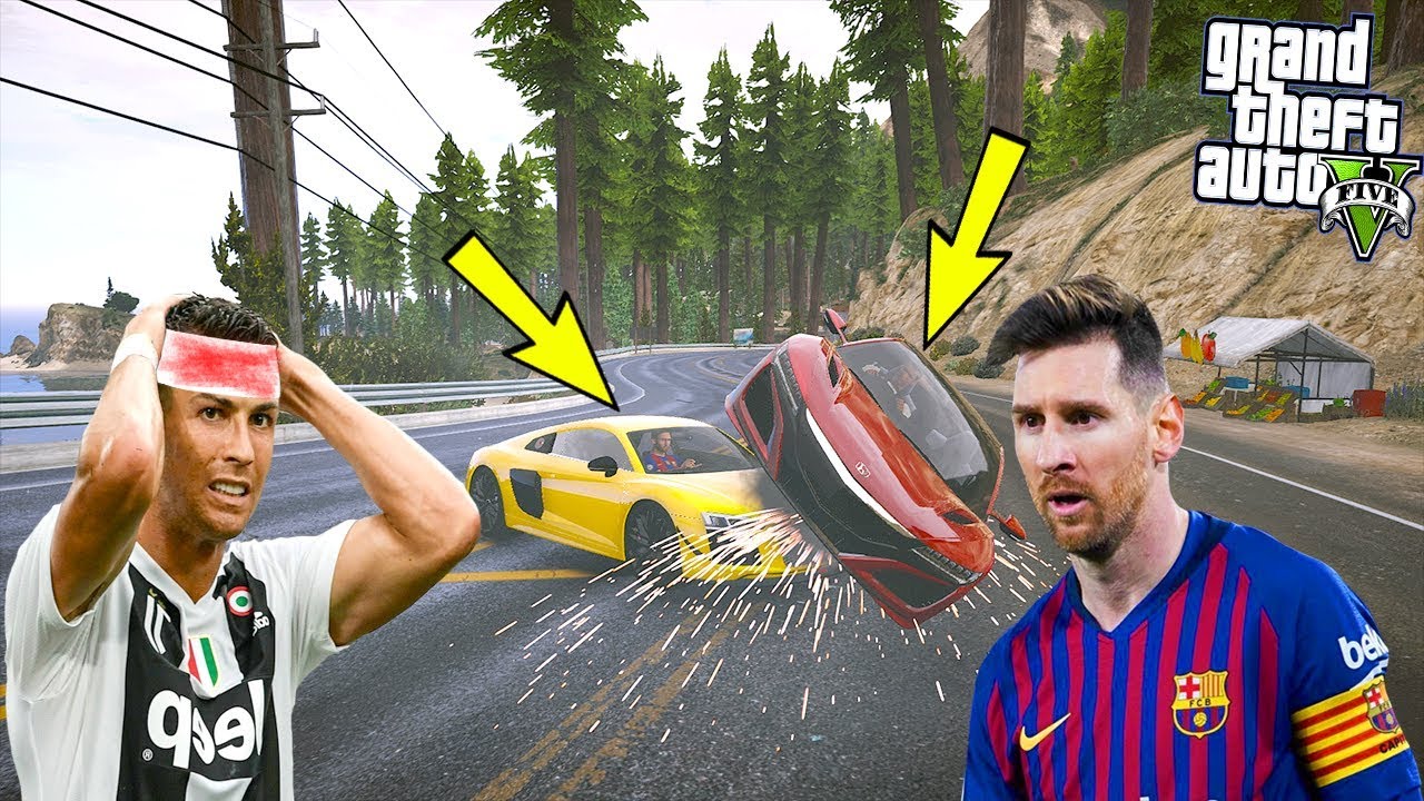 RONALDO YARIŞIRKEN MESSİ YÜZÜNDEN KAZA YAPIYOR!(ÖLÜMDEN DÖNDÜ) - GTA 5