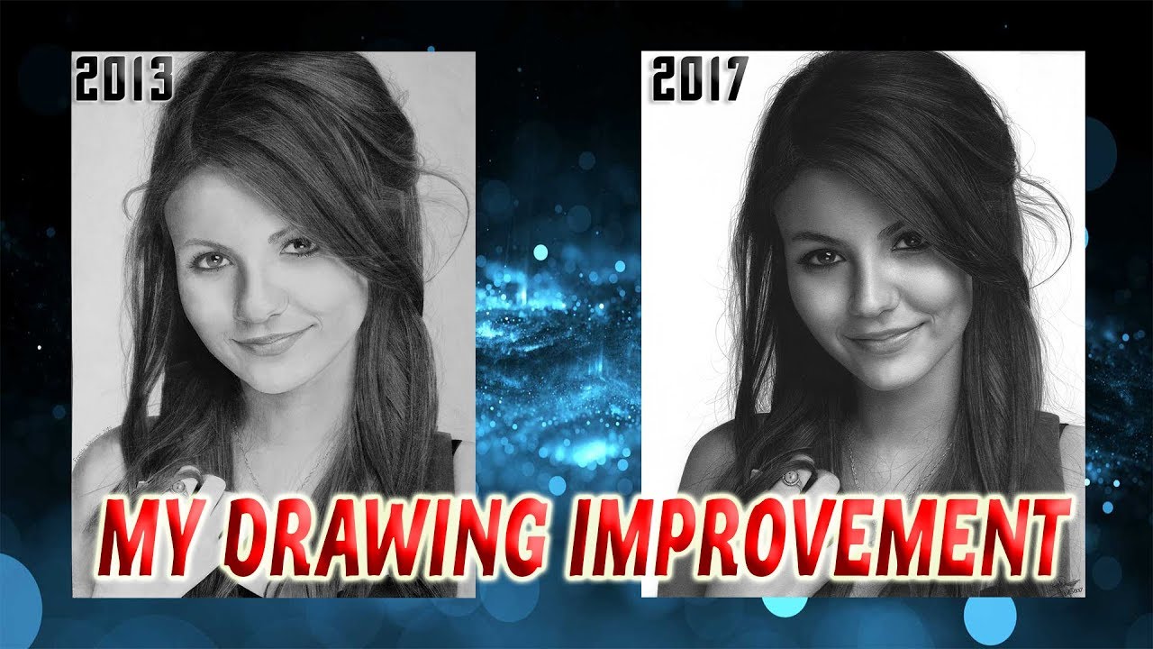 Hyperrealistic drawing. Victoria Justice. My drawing improvement in 4 years.