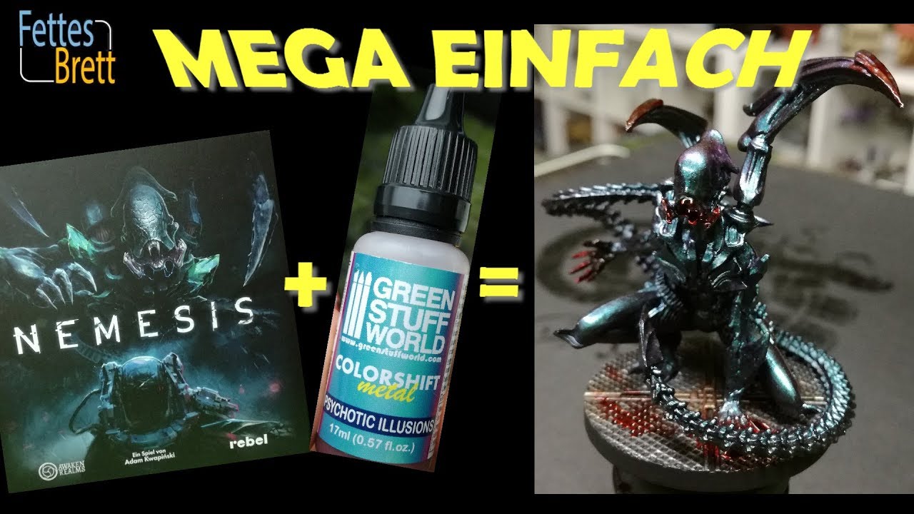 Nemesis Xenos mit Colorshift-Farben bemalen - Brettspielwerkstatt Folge 4
