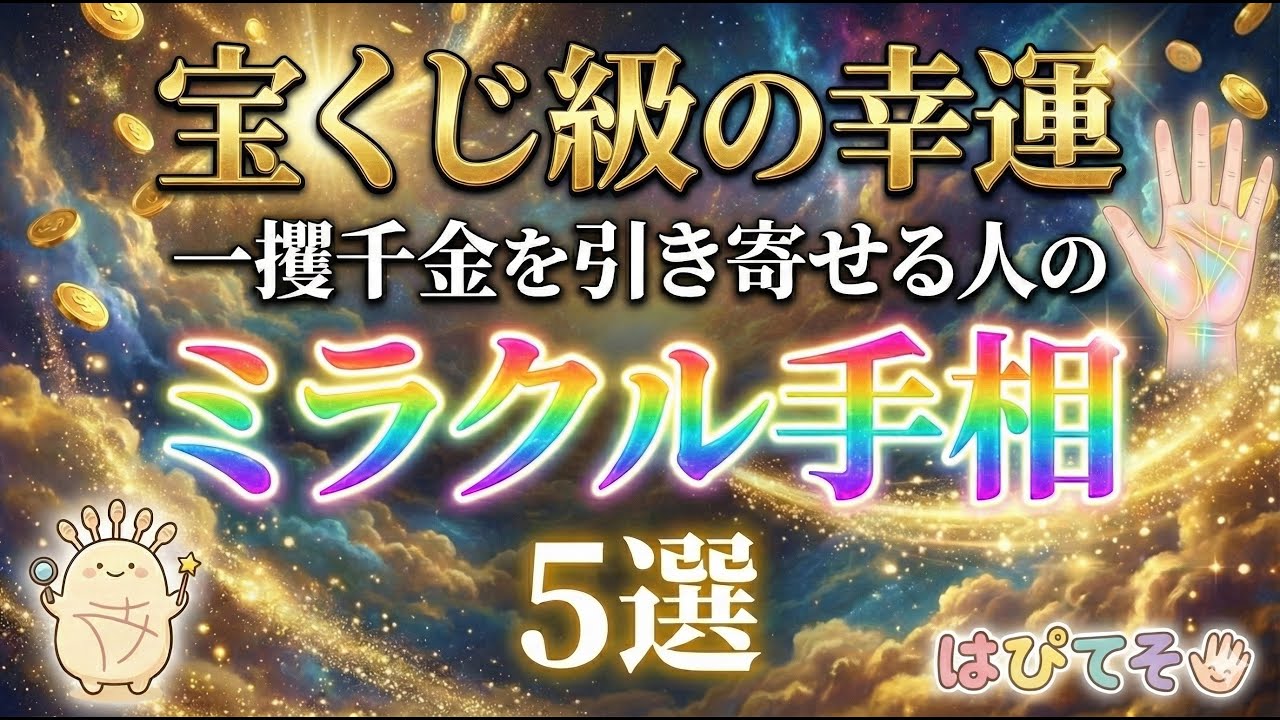【手相占い：はぴてそ】宝くじ級の幸運！？一攫千金を引き寄せる人の「ミラクル手相」5選 #手相 #手相占い #2026年