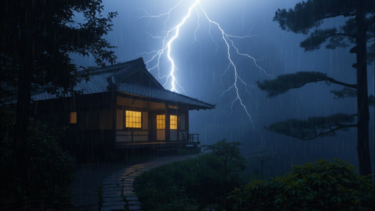 Extreme Thunderstorm Sounds 🌧️ Lightning & Heavy Rain for Relaxing Sleep