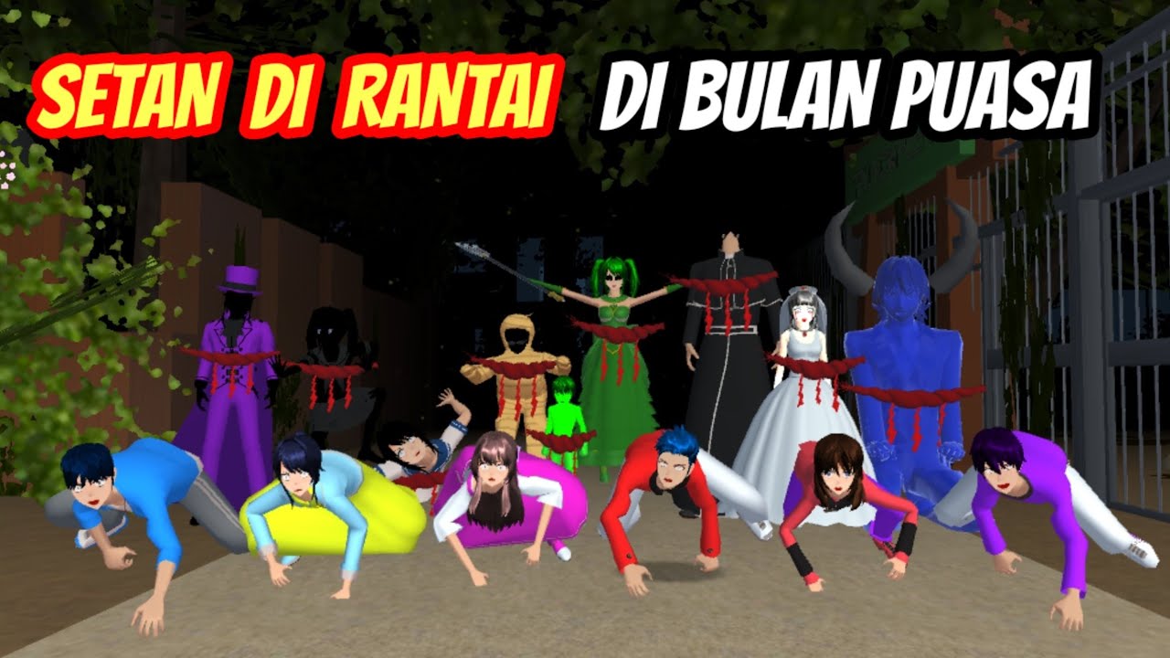 SETAN DI RANTAI DI BULAN PUASA !!! Drama Sakura School Simulator
