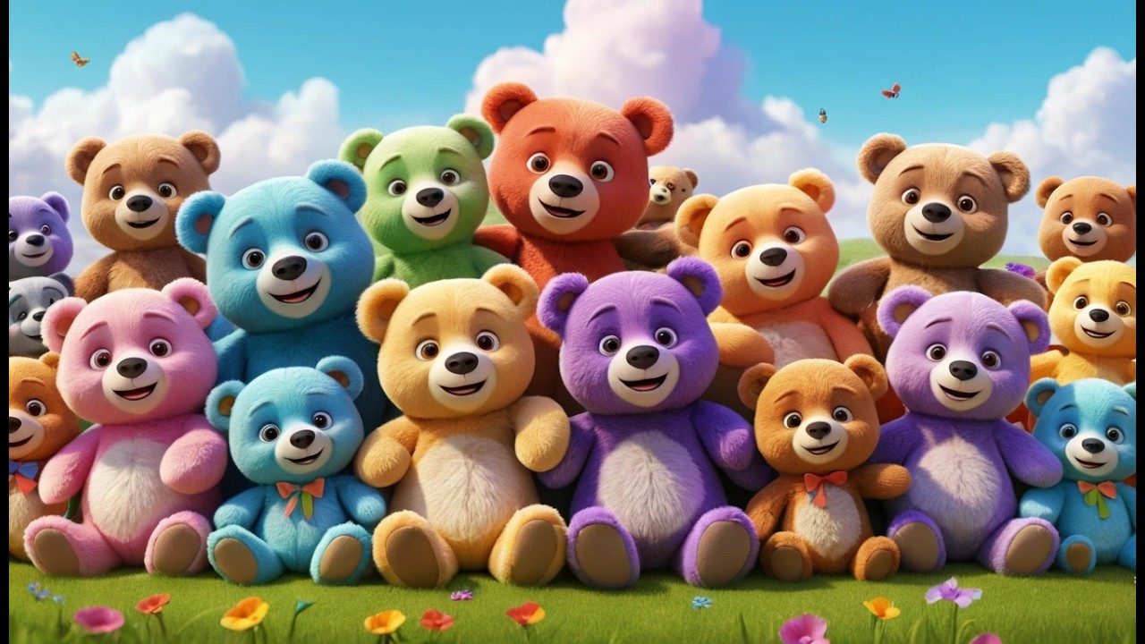 Sixteen Little Toy Bears Go Hug Hug Hug | Sweet Counting Song & Toy Rhymes for Kids