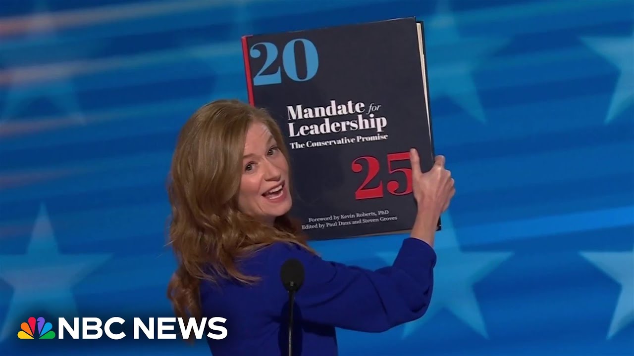 Michigan state senator uses large copy Project 2025 to criticize its 'Republican blueprint'