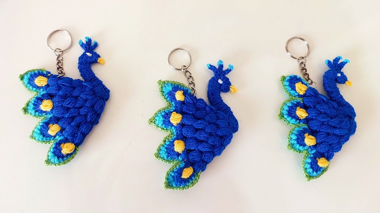 TIĞ İŞİ TAVUS KUŞU ANAHTARLIK MODELİ / knitting peacock / Tasarım 👉@Sevilay uysal örgüleri